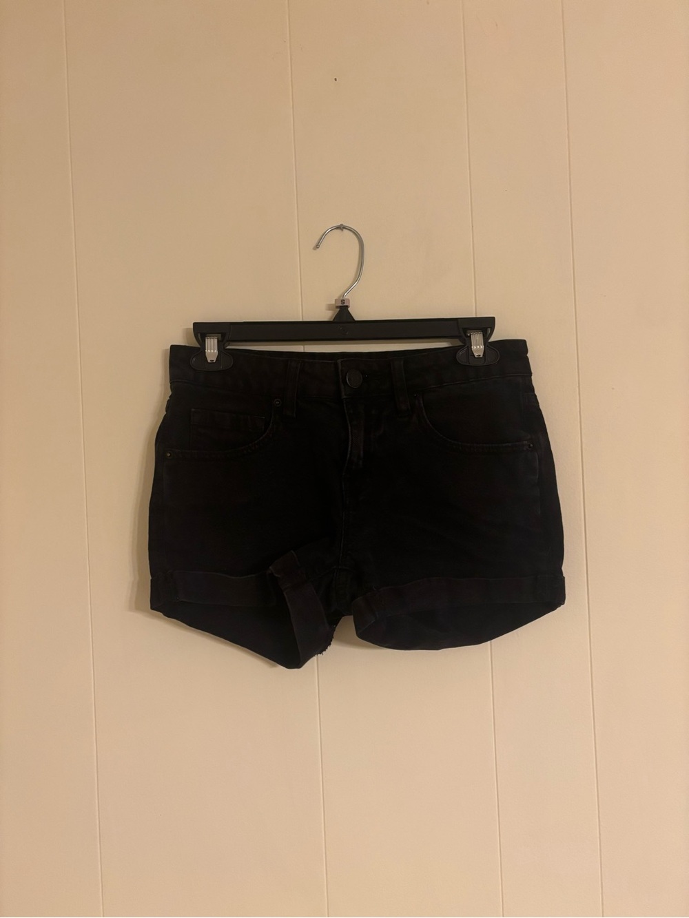 BDG Black Rolled-Hem Denim Shorts